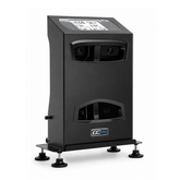 GCQuad launch monitor secured in Steelink protective case with data display