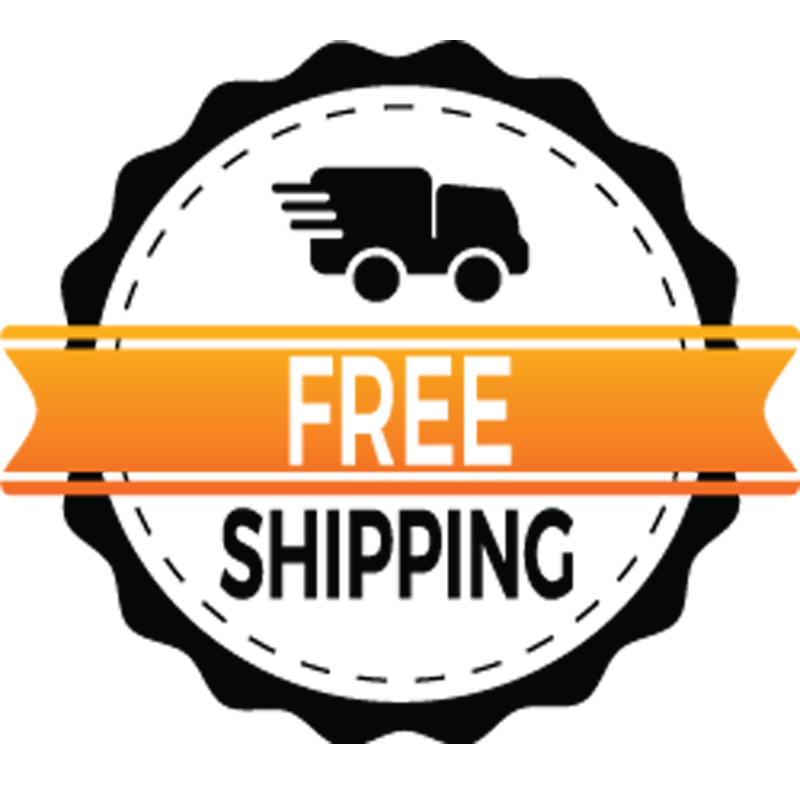 Free shipping guarantee badge with delivery truck icon