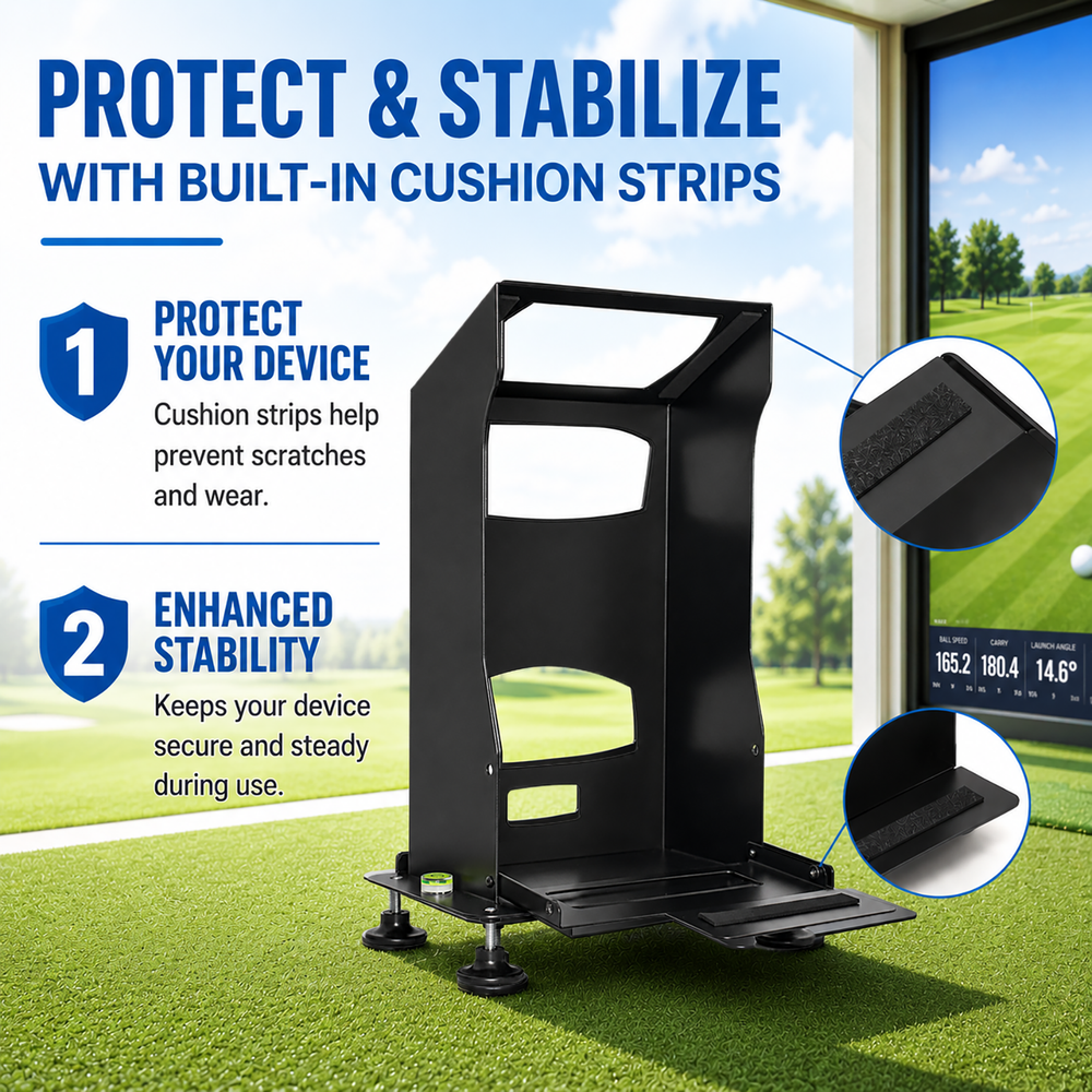 Close-up of built-in cushion strips inside the GCQuad protective case