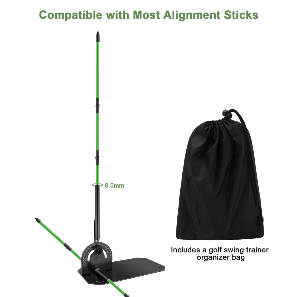 Golf alignment stick holder - compatible with most alignment sticks, includes storage bag