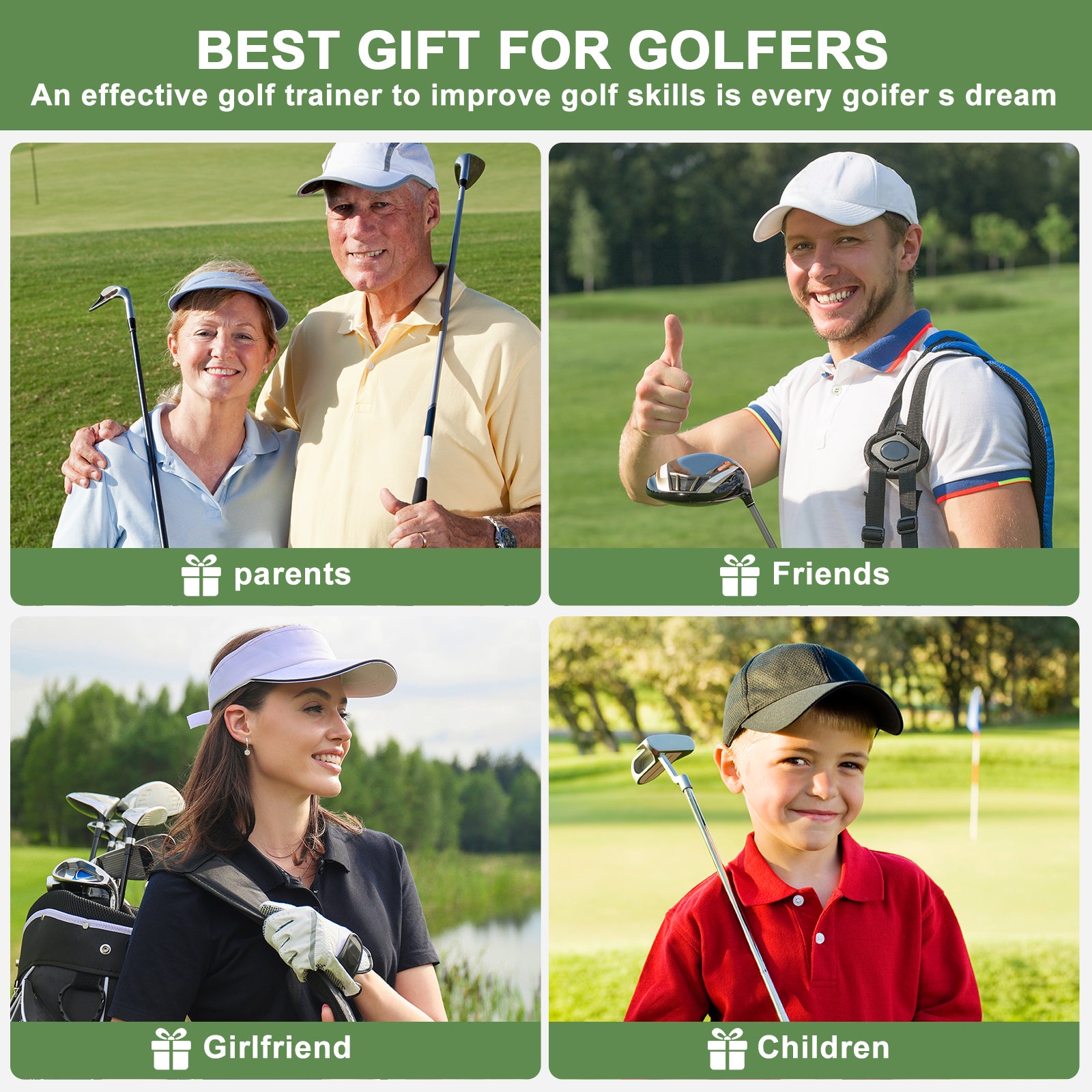 Golf swing trainer - best gift for golfers, parents, friends, girlfriend and children