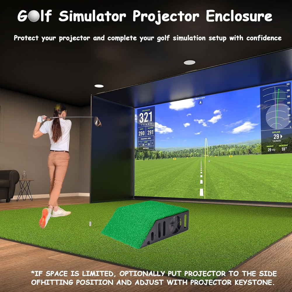 Golf simulator projector enclosure - protects projector in complete golf sim setup