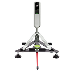 MLM2Pro launch monitor mounted on Steelink adjustable leveling stand
