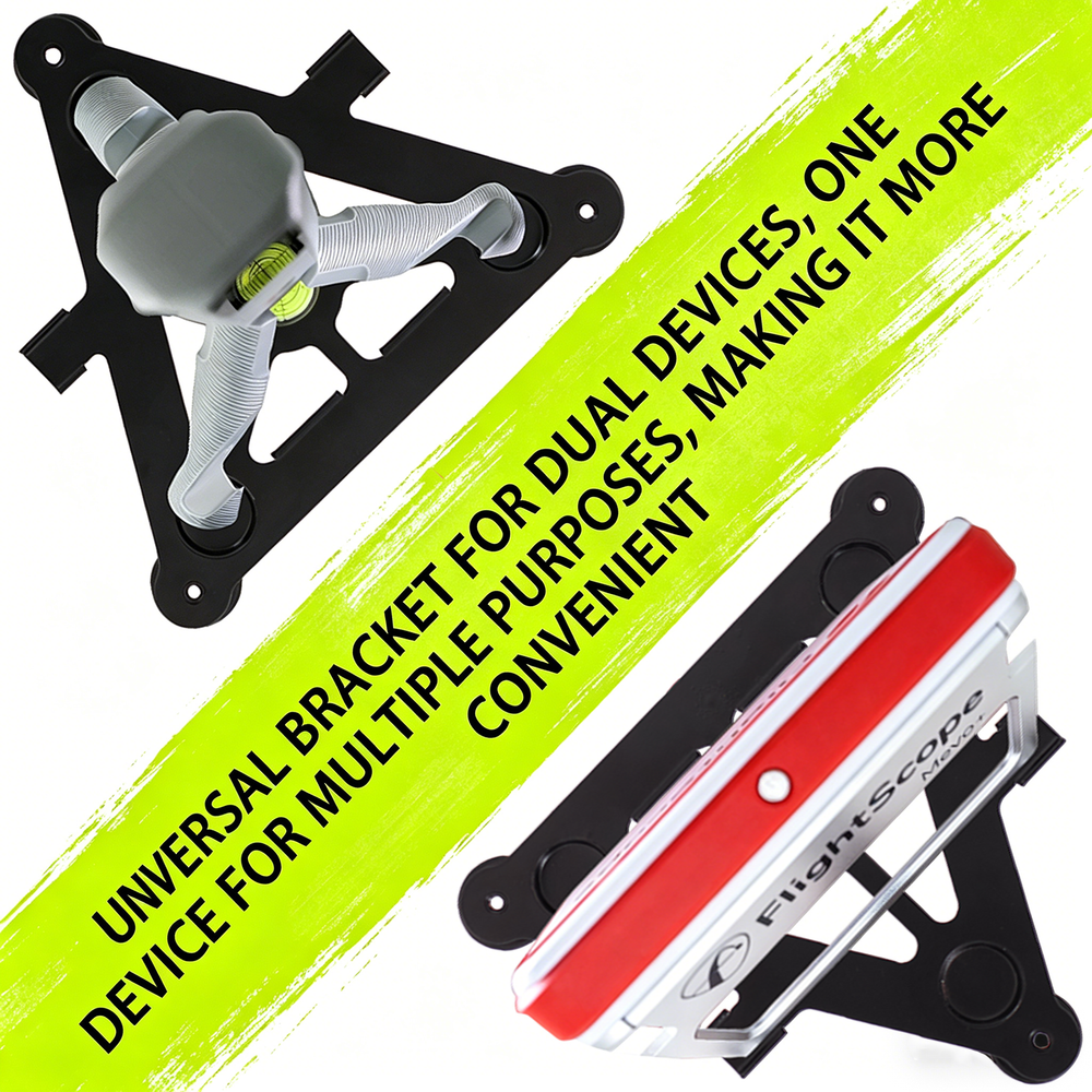 Leveling stand for MLM2Pro & Mevo+ - universal bracket for dual launch monitor devices