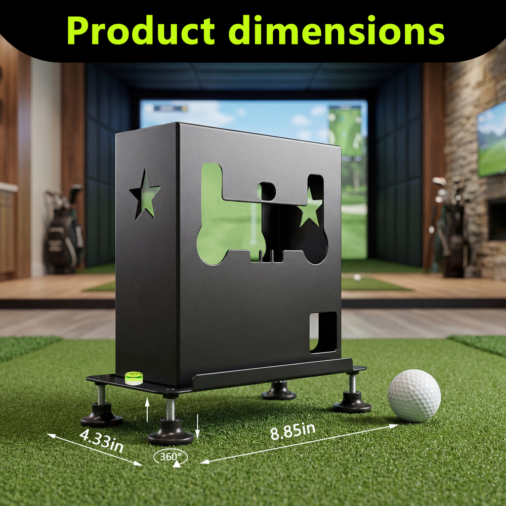 SkyTrak case product dimensions labeled: 8.85 inches long, 4.33 inches wide